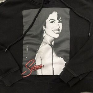 Selena Quintanilla La Reyna Official Black Hoodie Sweatshirt Pullover Size XS‎